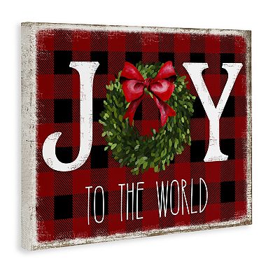 Stupell Home Decor Charming Christmas Buffalo Plaid Canvas Wall Art