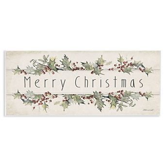 Stupell Home Decor Vintage Merry Christmas Sentiment Plaque Wall Art