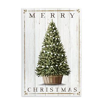 Stupell Home Decor Merry Christmas Country Tree Plaque Wall Art