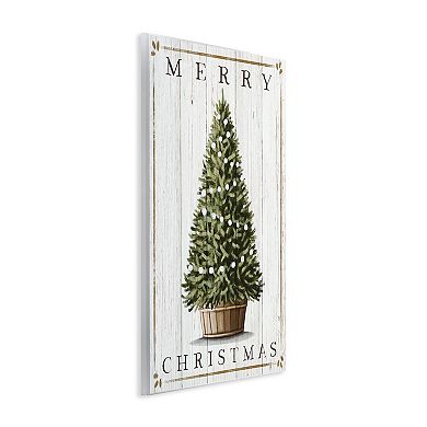 Stupell Home Decor Merry Christmas Country Tree Plaque Wall Art