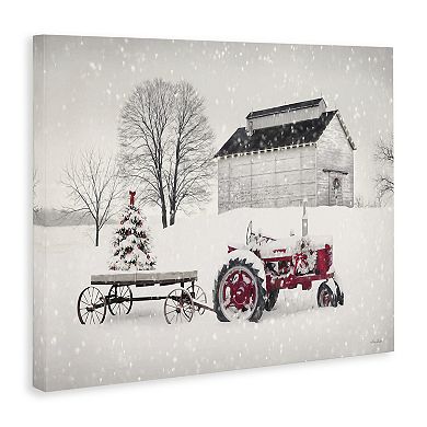 Stupell Home Decor Festive Christmas Tractor Canvas Wall Art