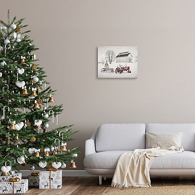 Stupell Home Decor Festive Christmas Tractor Canvas Wall Art
