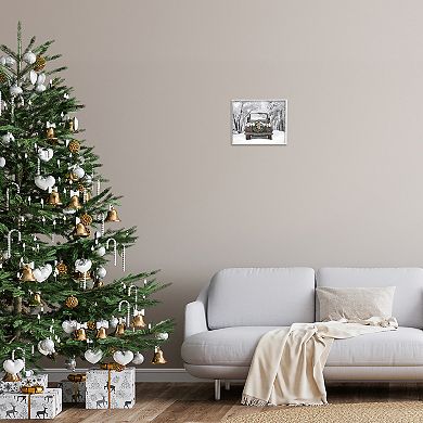 Stupell Home Decor Wreathed Truck in Snow Framed Giclee Wall Art