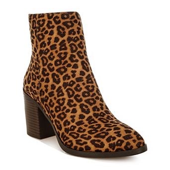 London Rag Veyara Women's Block Heel Leopard Print Boots