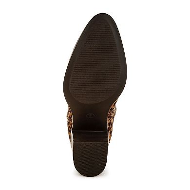 London Rag Veyara Women's Block Heel Leopard Print Boots