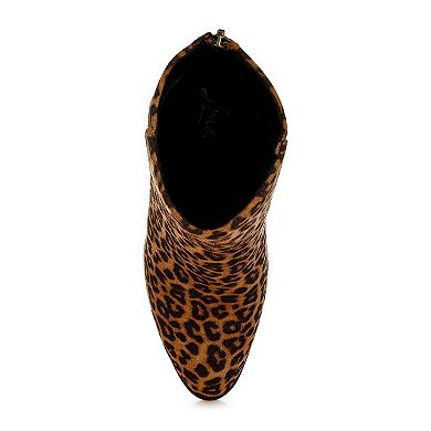 London Rag Veyara Women's Block Heel Leopard Print Boots