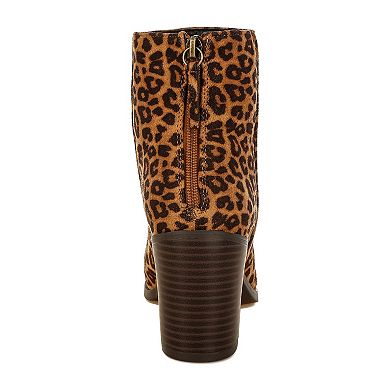 London Rag Veyara Women's Block Heel Leopard Print Boots