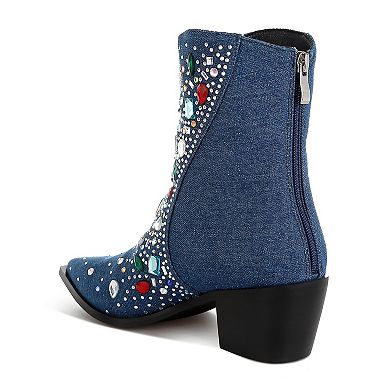 London Rag Starlit Women's Multi Stone Embellished Boots
