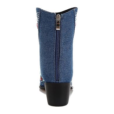 London Rag Starlit Women's Multi Stone Embellished Boots