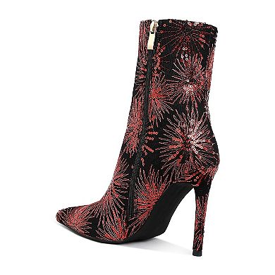 London Rag Oleander Women's Sequin Stiletto Boots