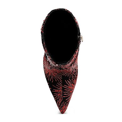 London Rag Oleander Women's Sequin Stiletto Boots
