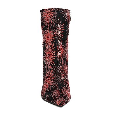 London Rag Oleander Women's Sequin Stiletto Boots
