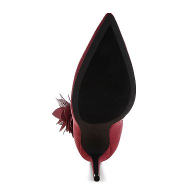 London Rag Yarrow Women's Rhinestone Petal Detail Boots