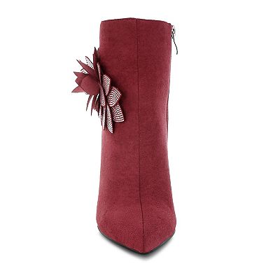 London Rag Yarrow Women's Rhinestone Petal Detail Boots