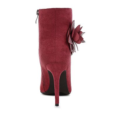 London Rag Yarrow Women's Rhinestone Petal Detail Boots