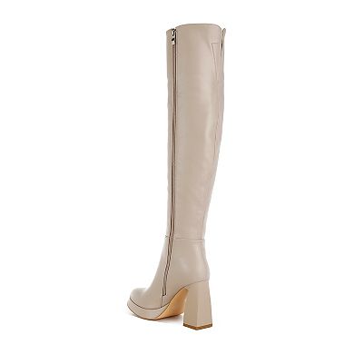 London Rag Nenana Women's Faux Leather Knee-High Boots