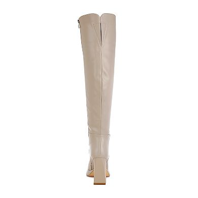 London Rag Nenana Women's Faux Leather Knee-High Boots