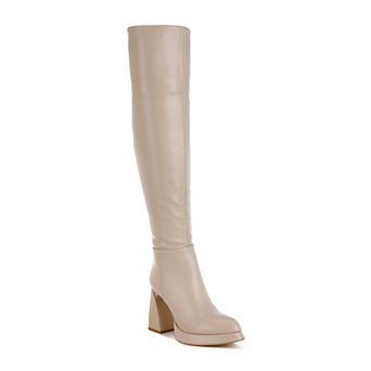 London Rag Nenana Women's Faux Leather Knee-High Boots
