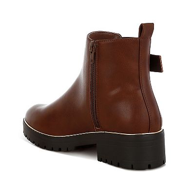London Rag Antorin Women's Chunky Buckle Detail Ankle Boots
