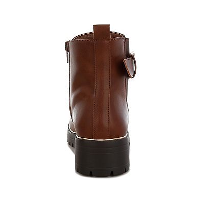 London Rag Antorin Women's Chunky Buckle Detail Ankle Boots