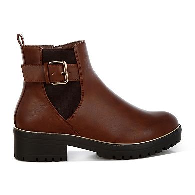 London Rag Antorin Women's Chunky Buckle Detail Ankle Boots