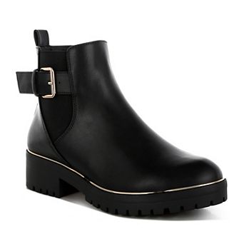 London Rag Antorin Women's Chunky Buckle Detail Ankle Boots