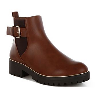 London Rag Antorin Women's Chunky Buckle Detail Ankle Boots