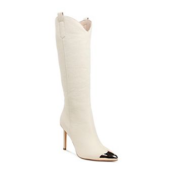 London Rag Ridda Women's Denim Metallic Cap Toe Boots