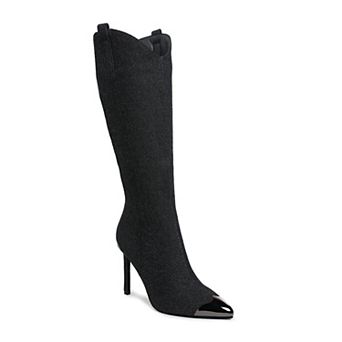 London Rag Ridda Women's Denim Metallic Cap Toe Boots
