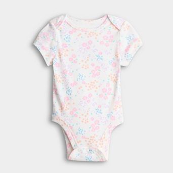 Baby Girl Jumping Beans® Short Sleeve Lapped Shoulder Bodysuit