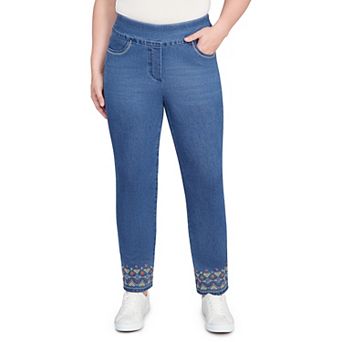 Women's Alfred Dunner Super Stretch Geometric Denim Ankle Pants