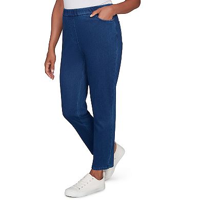 Women's Alfred Dunner Denim Knit Short Length Split Hem Jeans