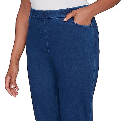 Women's Alfred Dunner Denim Knit Short Length Split Hem Jeans