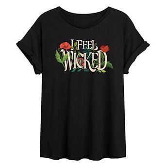 Juniors' Wicked For Good Elphaba I Feel Wicked Oversized Tee