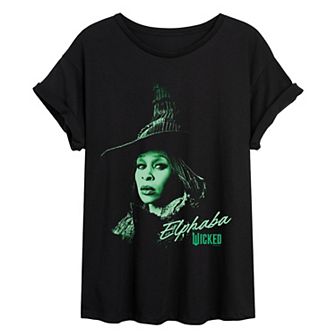 Juniors' Wicked For Good Elphaba Portrait Oversized Tee