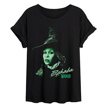 Juniors' Wicked For Good Elphaba Portrait Oversized Tee