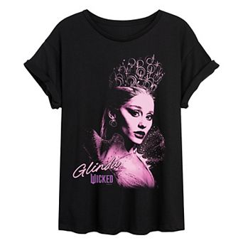 Juniors' Wicked For Good Glinda Portrait Oversized Tee