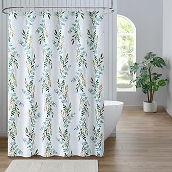 Caro Home Hazel Leaf Print Shower Curtain