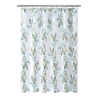 Caro Home Hazel Leaf Print Shower Curtain