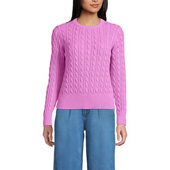 Petite Lands' End Modern Cable Crew Sweater