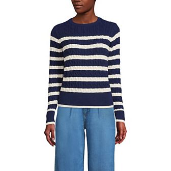 Petite Lands' End Modern Cable Crew Sweater