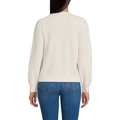 Women's Lands' End Cashmere Puff Sleeve Crewneck Sweater