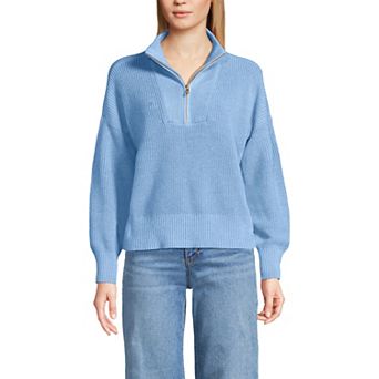 Women's Lands' End Drifter Shaker Wedge Quarter Zip Sweater