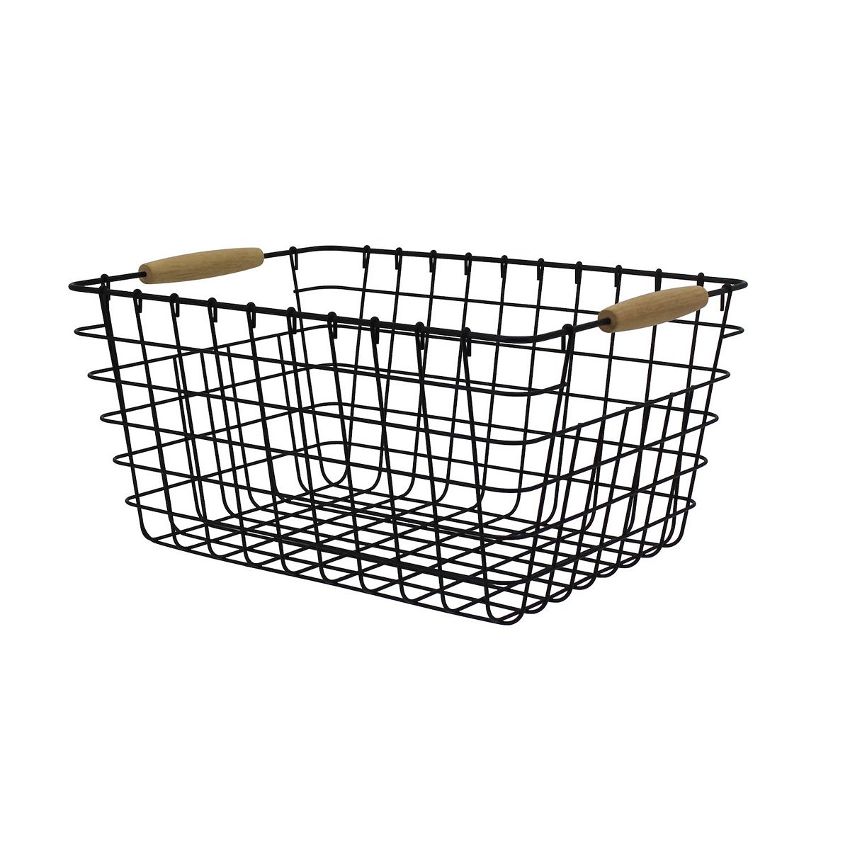 Sonoma Goods For Life® Metal Wire Storage Crate with Wood Handles - MEDIUM