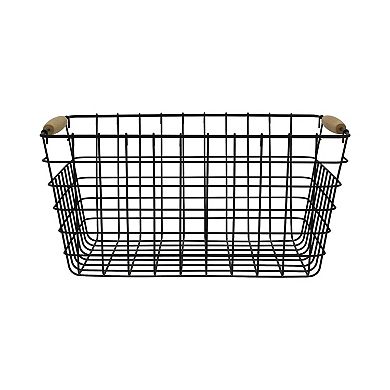 Sonoma Goods For Life® Metal Wire Storage Crate with Wood Handles
