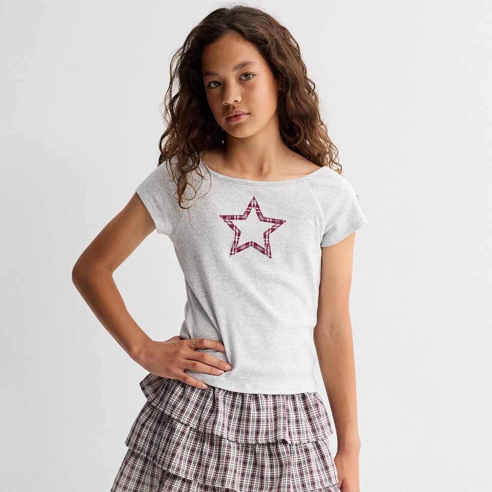 Girls 7-16 Sea + Skye Open-Neck Graphic Tee