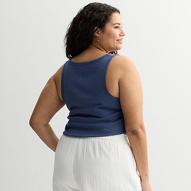 Juniors' Plus Size SO® Rib Scoop Neck Tank