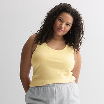 Juniors' Plus Size SO® Rib Scoop Neck Tank