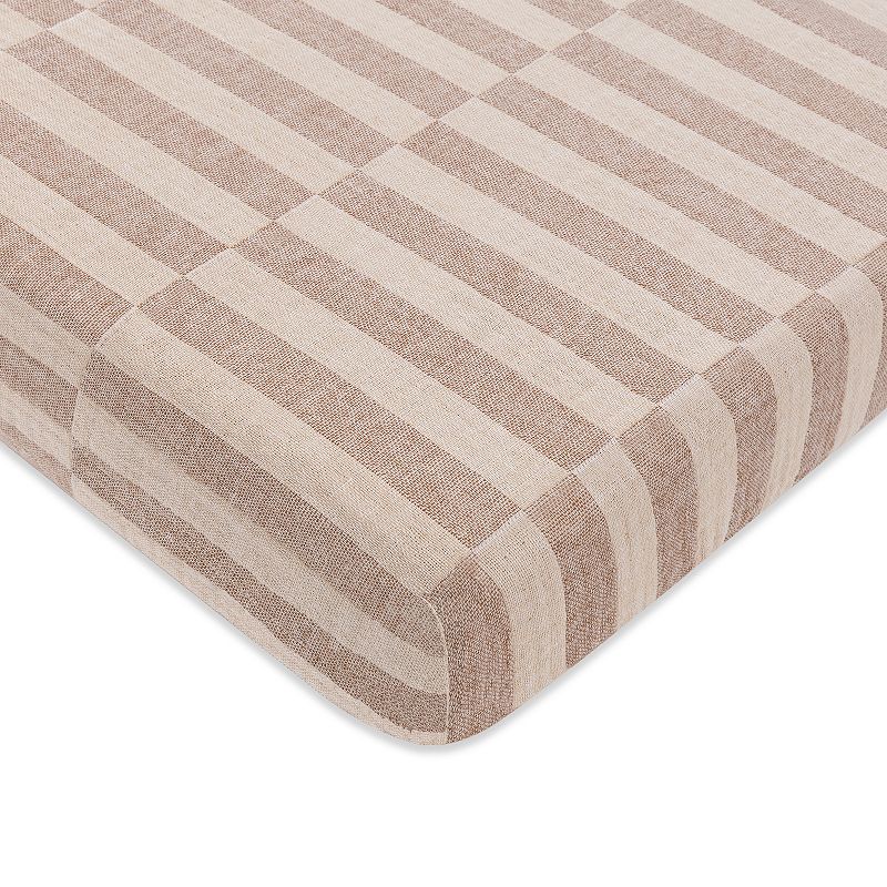 Babyletto Organic Muslin Cotton Mini Crib Sheet, Brown Stripe