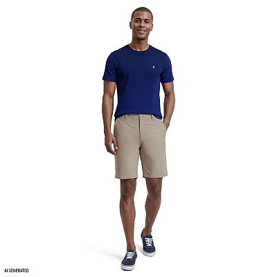 izod performance dress shorts Men's IZOD 9.5-in. Soft Touch Performance Dress Chino Shorts Color: Black  Size: 40